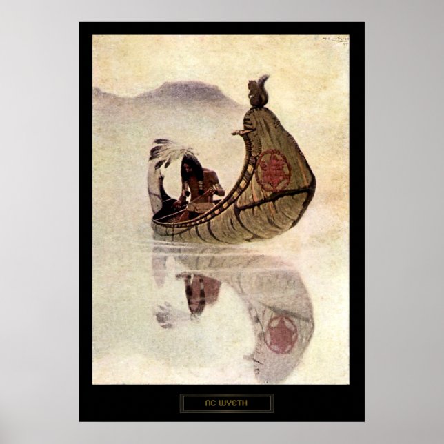 NC Wyeth Historische Malerei Hiawatha Poster (Vorne)