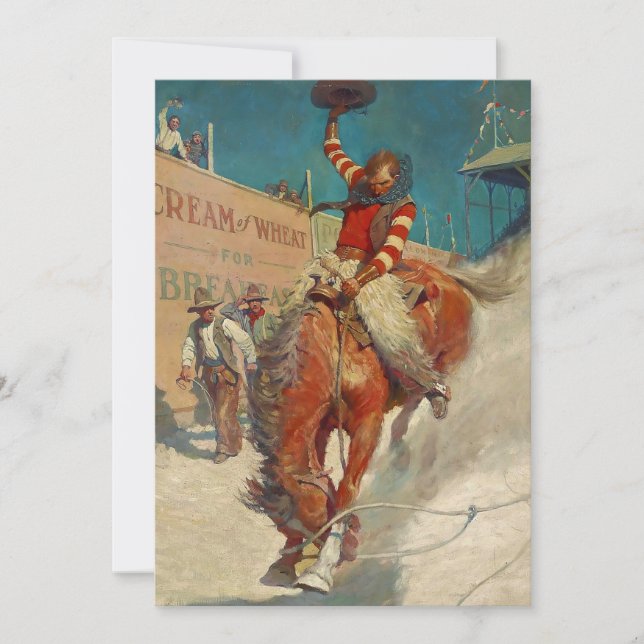 NC Wyeth Historisches Gemälde "The Rodeo" Einladung (Vorderseite)