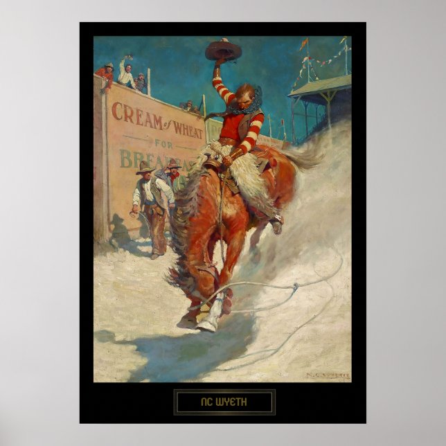 NC Wyeth Historisches Gemälde "The Rodeo" Poster (Vorne)