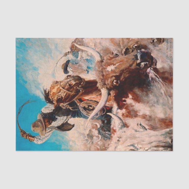 NC Wyeth Painting "Cutting Out" Seidenpapier (Vorderseite)