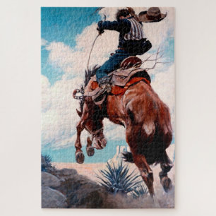 NC Wyeth Western Painting „Bucking“