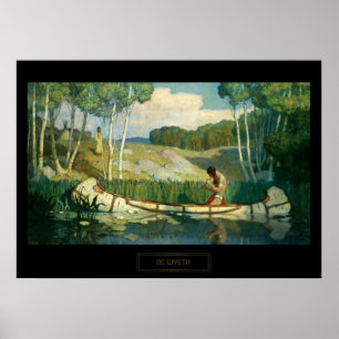 NC Wyeth Western Painting Indianischer Liebesruf Poster