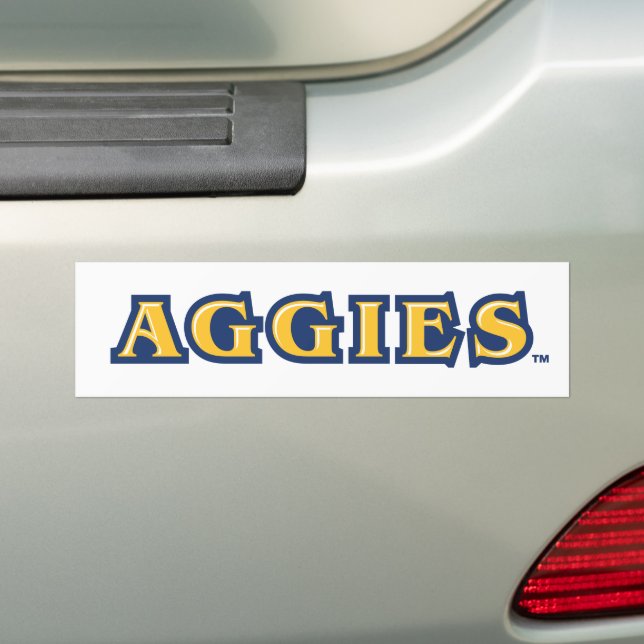 NCA&T Staat University | Aggies Wordmark Autoaufkleber (Auf Auto)