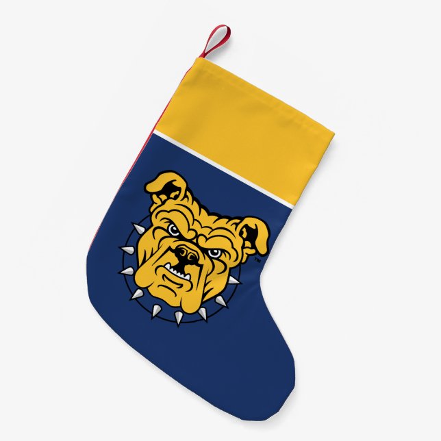 NCA&T Staat University | Bulldog Face Kleiner Weihnachtsstrumpf (Vorderansicht (hängend))