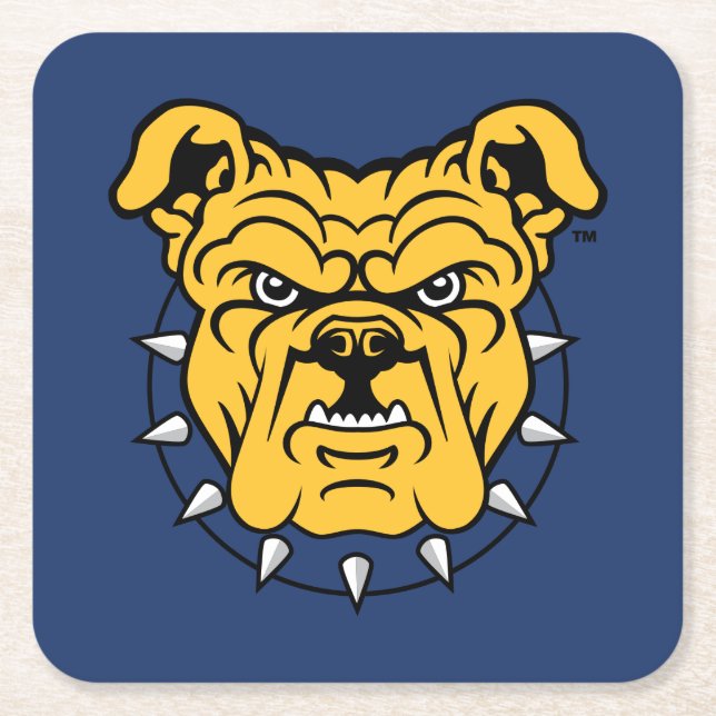 NCA&T Staat University | Bulldog Face Rechteckiger Pappuntersetzer (Vorderseite)