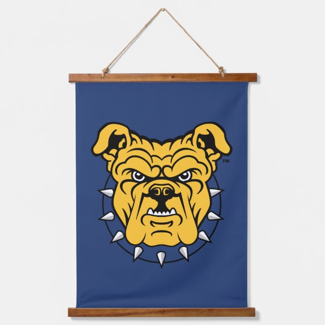 NCA&T Staat University | Bulldog Face Wandteppich Mit Holzrahmen (Vorderseite)