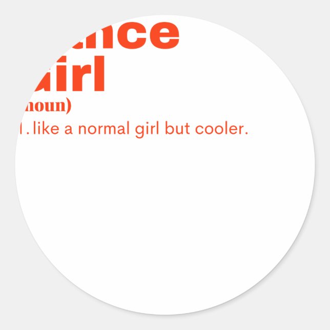 Nce Girl - Tanz Runder Aufkleber (Vorderseite)