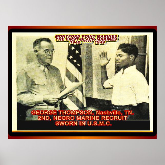 ND NEGRO MARINE RECRUIT 1942 POSTER (Vorne)