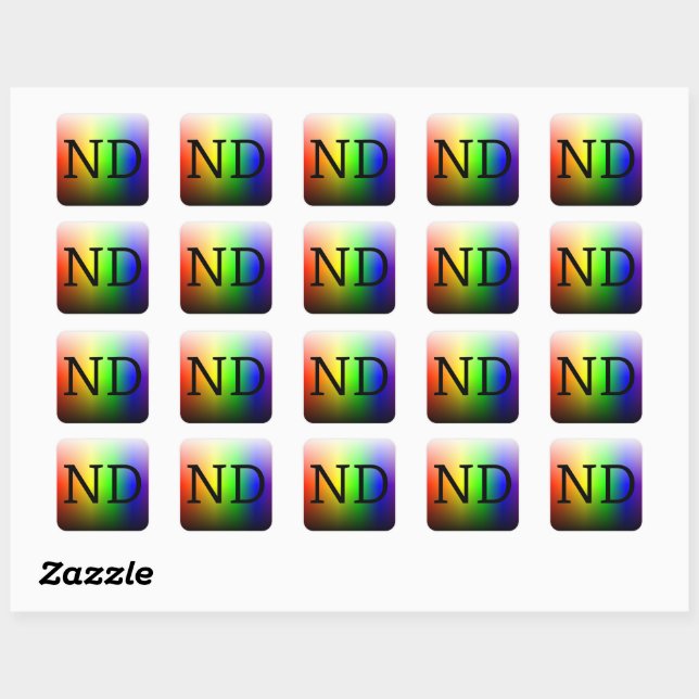 ND (NeuroDiverse) Quadratischer Aufkleber (Blatt)