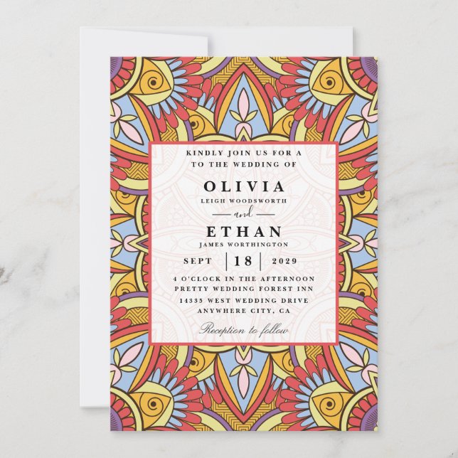 Ndebele invitations traditionnelles de mariage (Devant)