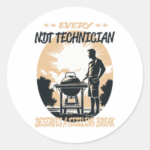 NDT Techniker Funny Grillen Koch oder Grill Spaß Runder Aufkleber