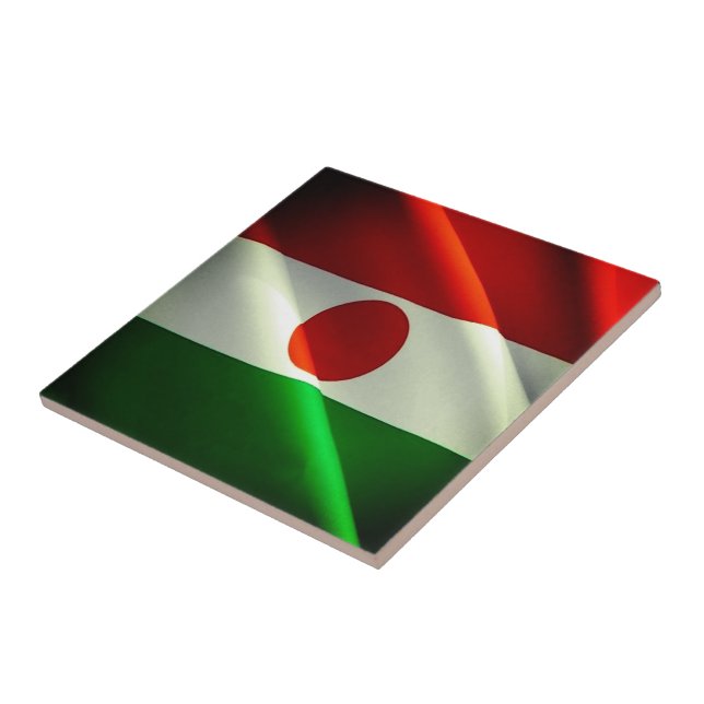 NE002 NIGER, Waving Flag, Afrika, Fliese (Seite)