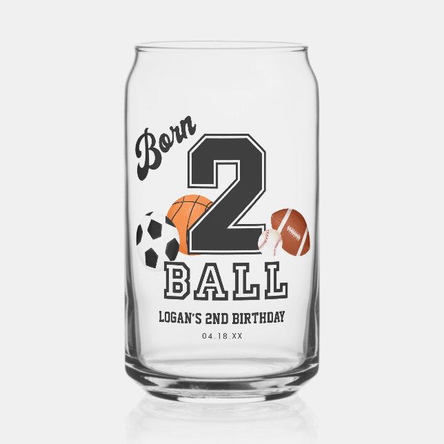 Né 2 Ball Sport Thème Garçon 2e Anniversaire Faveu (Recto)