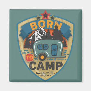 Né à Camp Word Art Grand Magnet