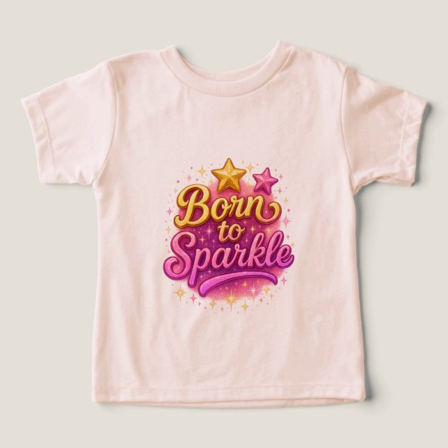 Né à Sparkle Toddler Girl Tee (Design Recto)