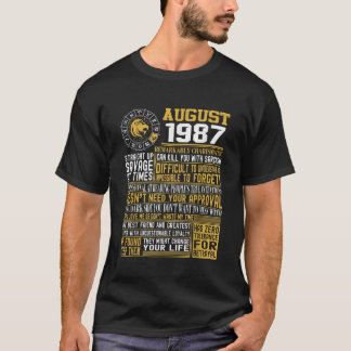 Né août Leo 1987 33e anniversaire cadeaux TShirt