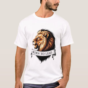 "Né au plomb - T-shirt tête de lion rugissant"