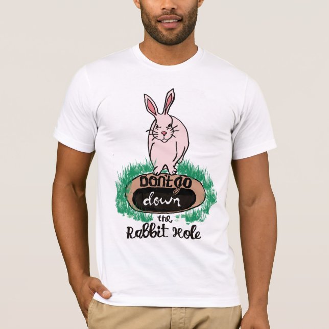 Ne descends pas le T-shirt blanc masculin de Rabbi (Devant)