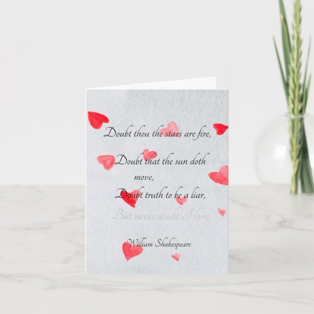 "Ne doutez jamais de mon amour," Carte de Shakespe (Devant)