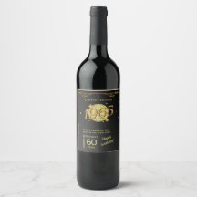 Né en 1965 60e anniversaire vin étiquette