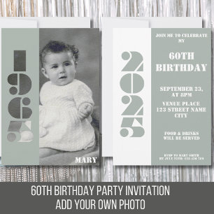 Né en 1965 photo 60e anniversaire Invitation