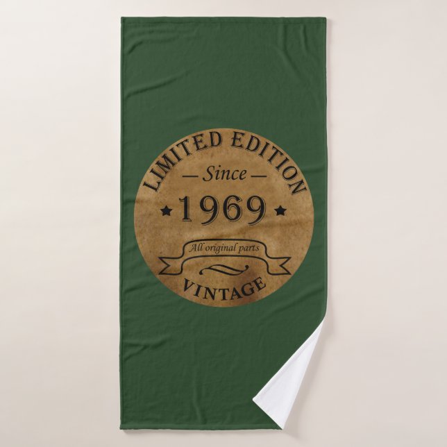 Né en 1969 anniversaire vintage (Serviette de bain)