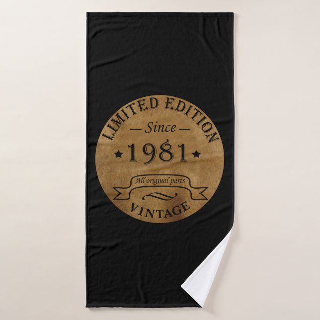 Né en 1981 anniversaire vintage (Serviette de bain)