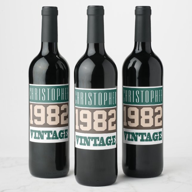 Né en 1982. 1982 Année de naissance Étiquette de v (Bouteilles)