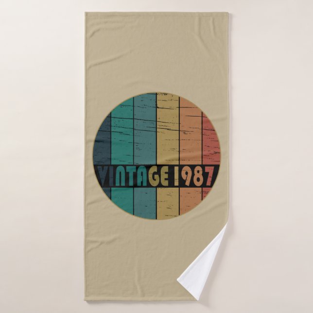 né en 1987 cadeau d'anniversaire vintage (Serviette de bain)