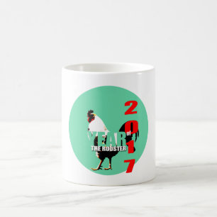 Né en 2017 Année du coq dans Green Circle Mug 2