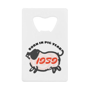 Né en chinois Cochon Année 1959 Cartes Bottle Open