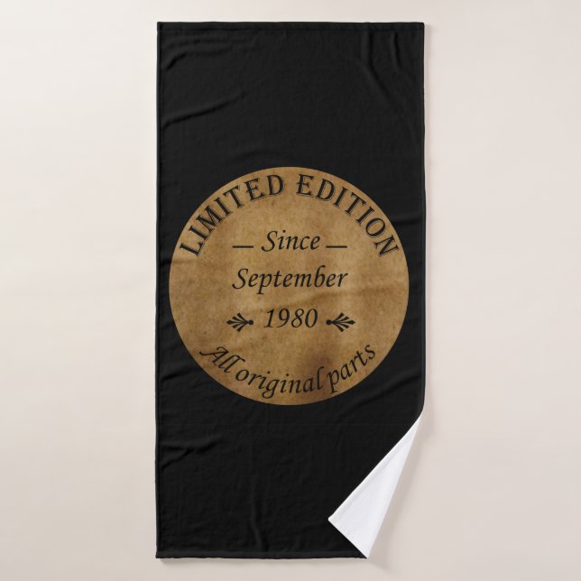 né en septembre 1980 anniversaire vintage (Serviette de bain)