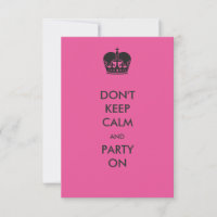 Ne gardez pas le calme - Invitation de fête d'anni