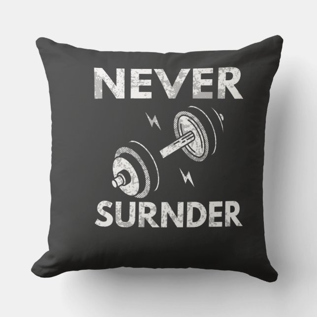 Ne jamais céder - Oreiller à lancer motivationnel (Recto)