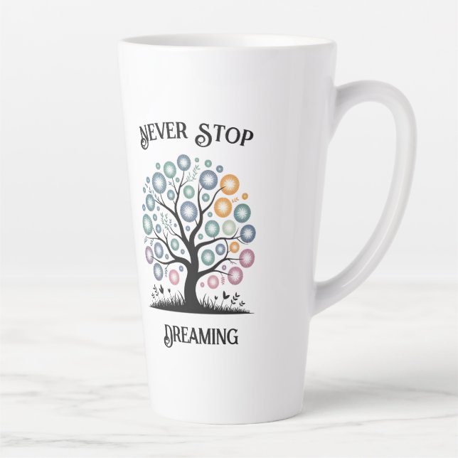 Ne jamais cesser de rêver latte Mug (Droite)