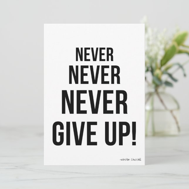 Ne jamais renoncer à la carte de motivation Winsto (Debout devant)
