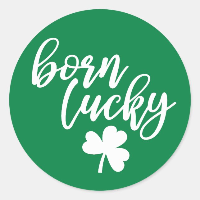 Né Lucky avec Shamrock - Sticker vert (Devant)