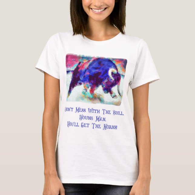 Ne manquez pas la T-shirt blanche des femmes Bull (Devant)