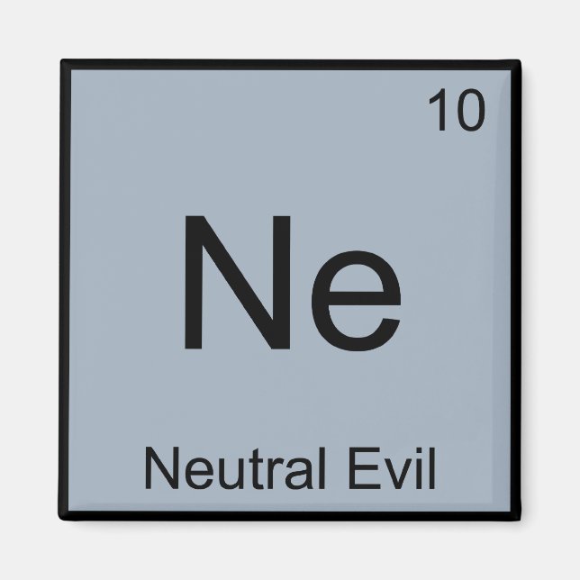 Ne - Neutrales Böses Funny Chemistry Element Symbo Magnet (Vorne)