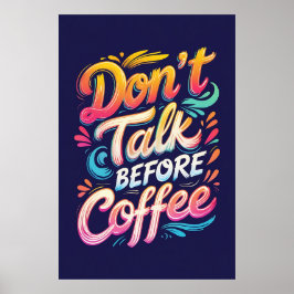 Ne parlez pas avant la typographie du café Poster