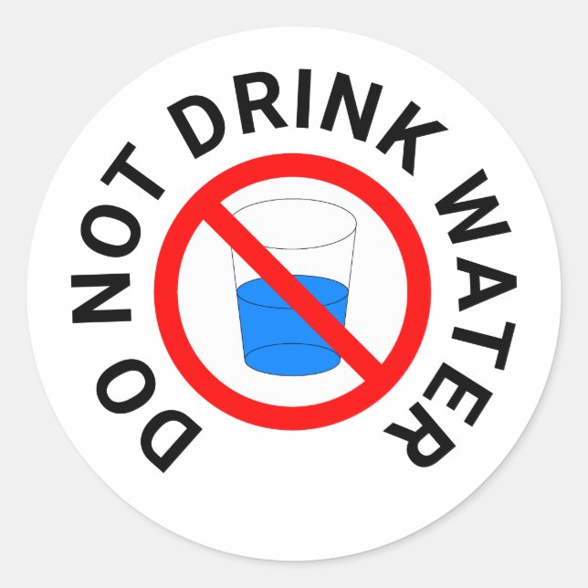 Ne pas boire d'eau classique Sticker rond (Devant)