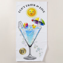 Ne pas boire et plonger serviette de plage