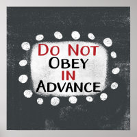Ne pas obéir à l'avance Poster Wall Art