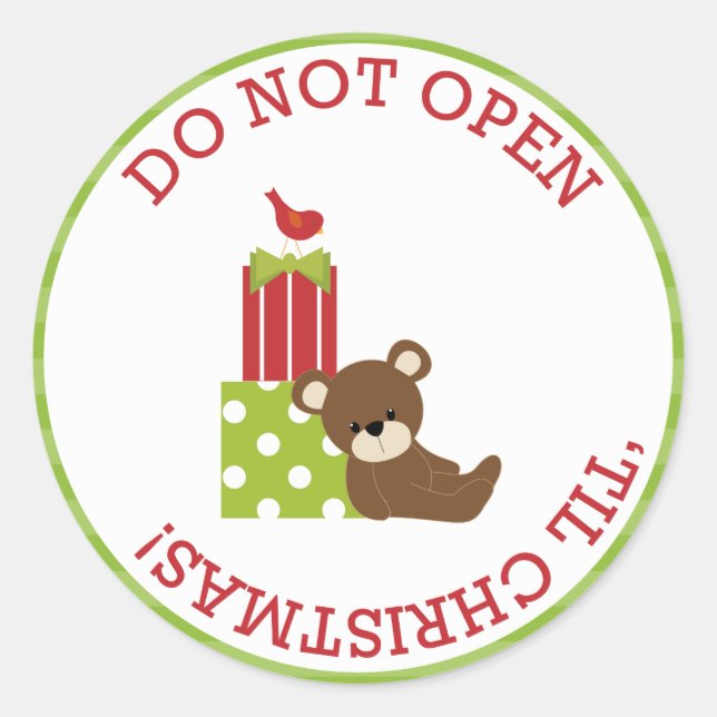Ne pas ouvrir 'Jusqu'à Noël Stickers (Devant)