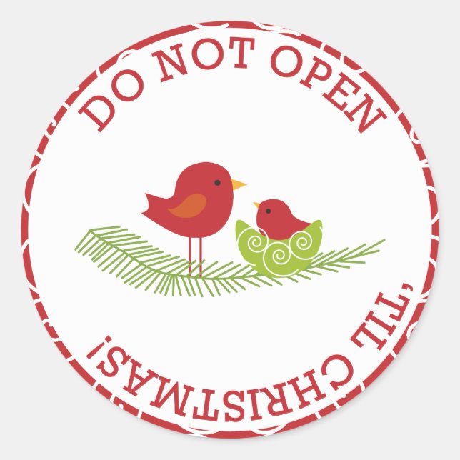 Ne pas ouvrir 'Jusqu'à Noël Stickers (Devant)