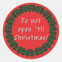 Ne pas ouvrir Jusqu'à Noël Stickers par Scarribaby