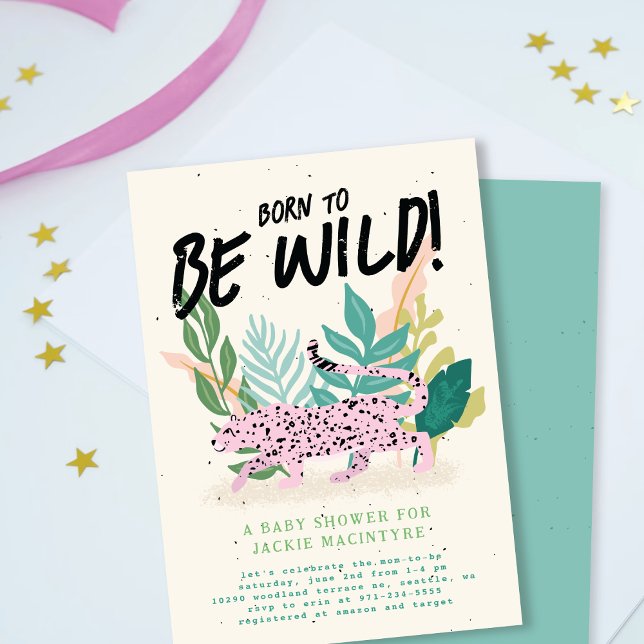 Né Pour Être Wild Baby shower Invitation (Créateur téléchargé)