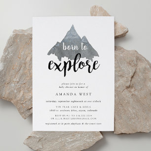 Né pour explorer Baby shower Invitation