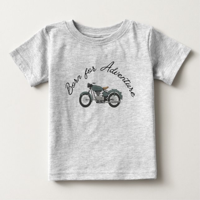 Né pour l'aventure : T-shirt à thème moto (Devant)