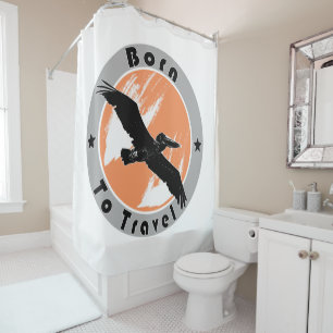 Né pour voyager rideau de douche